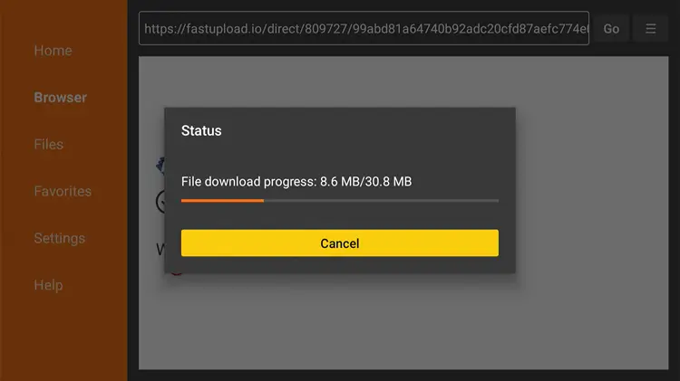 IPTV Smarters Pro APK downloading on FireStick
