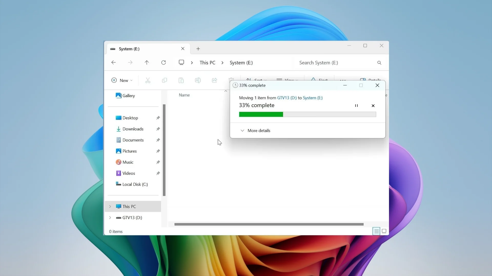 Pasting the system.sfs file into the exFAT partition