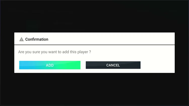 Click Add to confirm MX Player in IPTV Smarters Pro