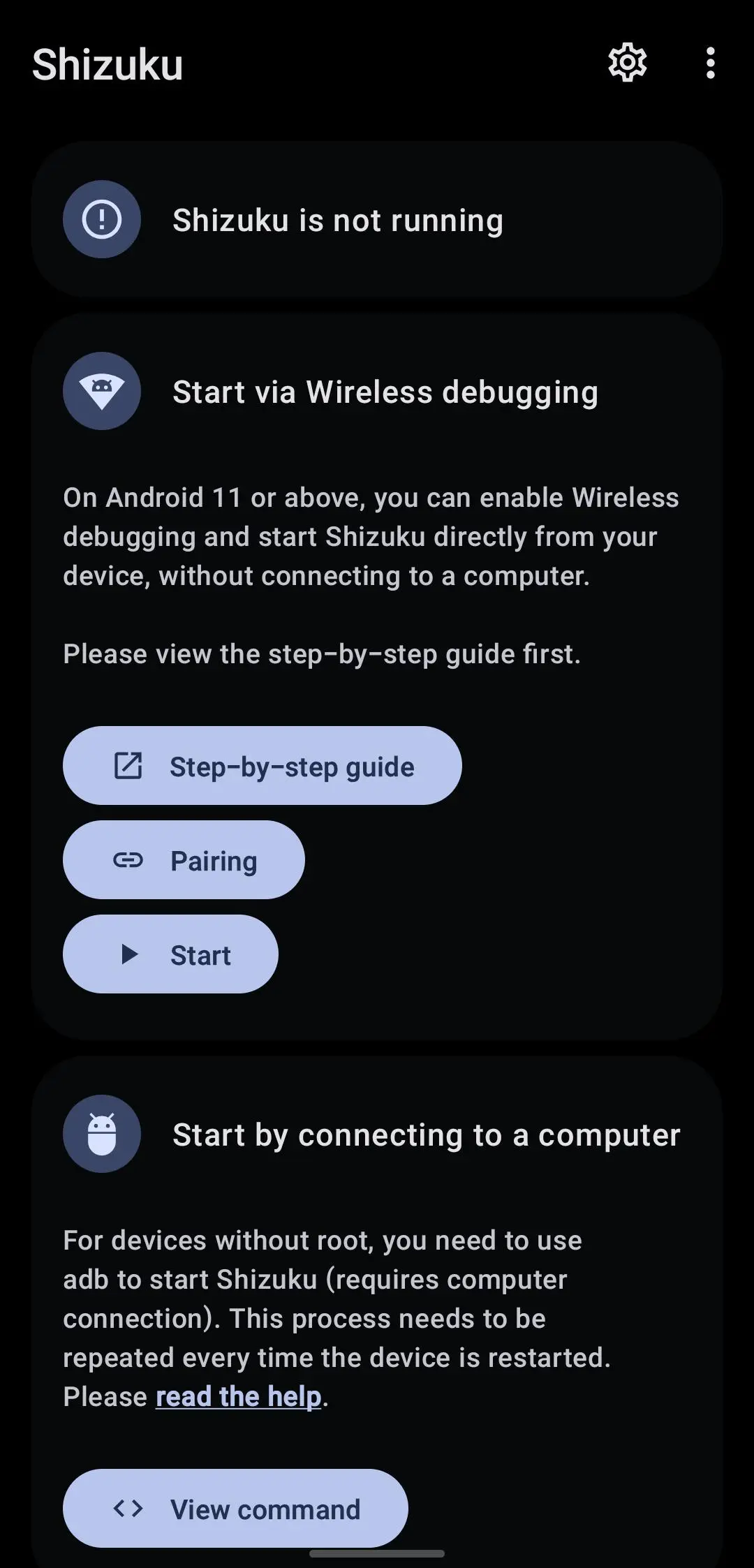 Fix Shizuku is not running on Android without root or PC