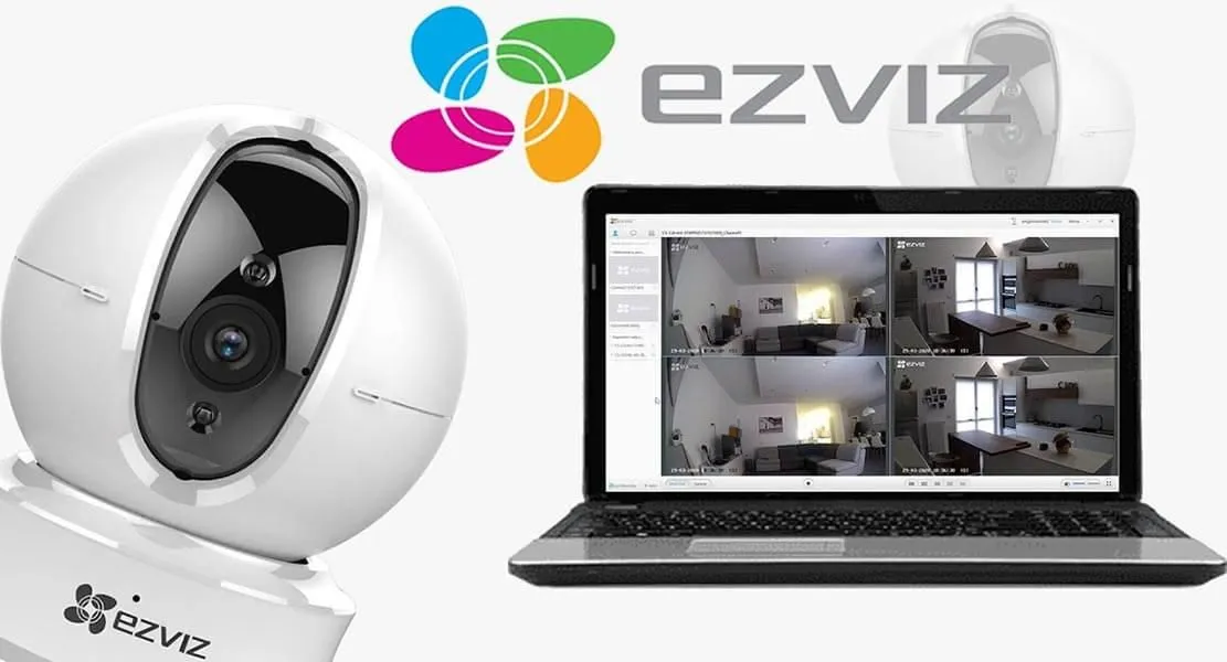 EZVIZ Studio for PC displaying security camera footage on Windows